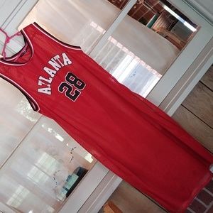 Atlanta Jersey dress with high splits on both sides.